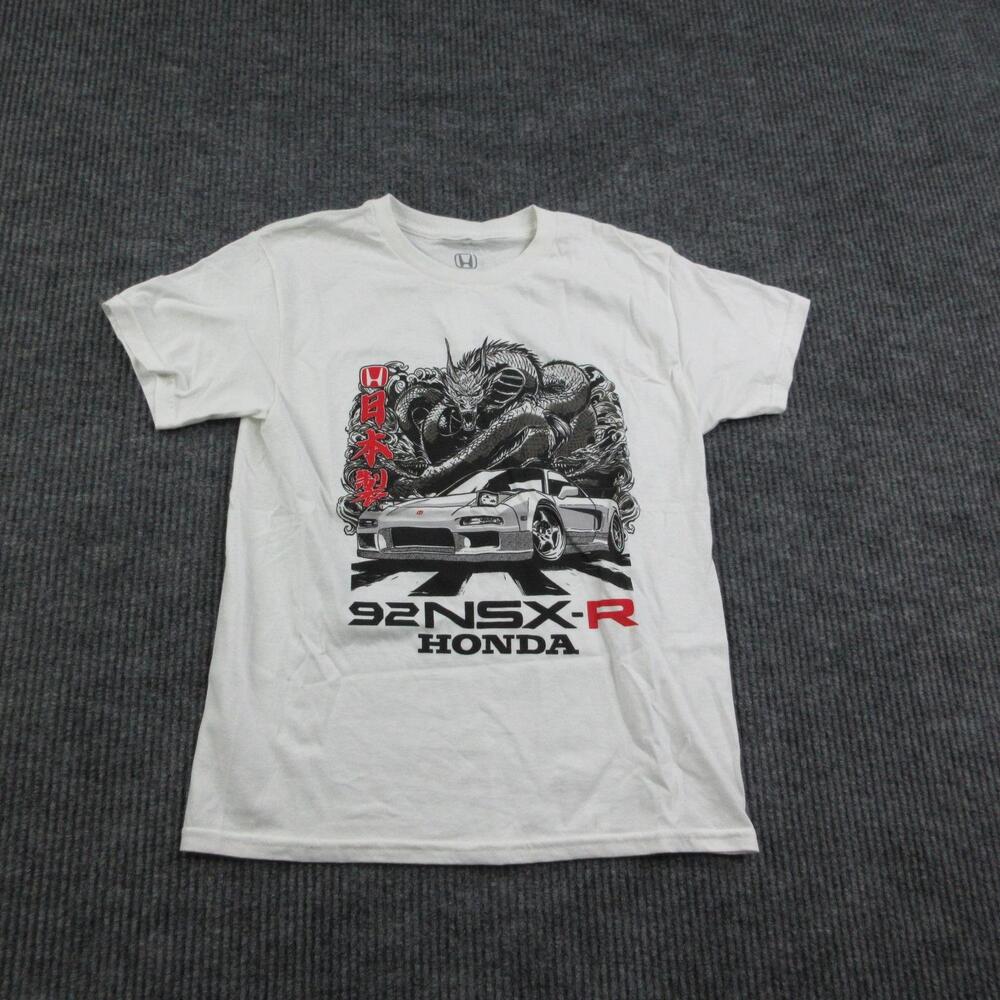 Honda Shirt Unisex Kids M White Short Sleeve 100% Cotton Graphic Tee NWT